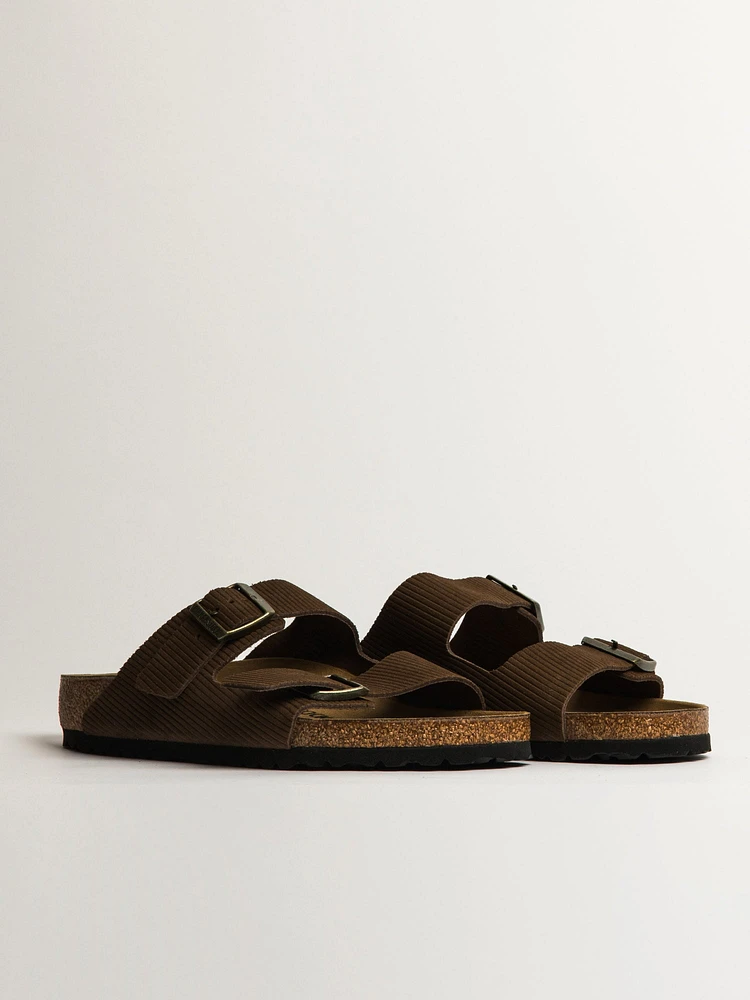 BIRKENSTOCK ARIZONA CORD SUEDE HOMME - DARK TEA