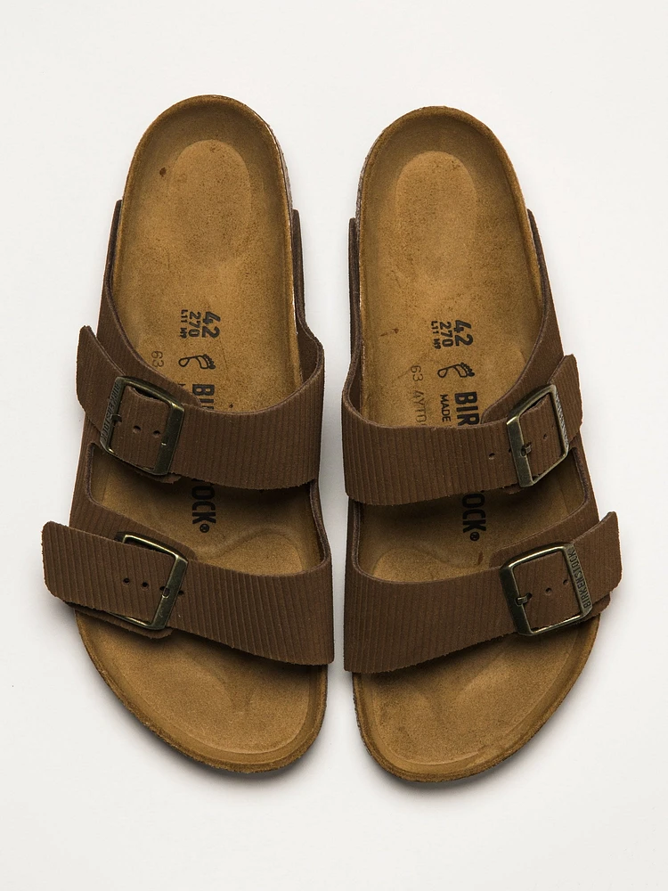 BIRKENSTOCK ARIZONA CORD SUEDE HOMME - DARK TEA