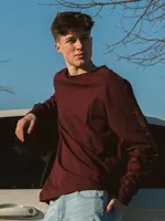 T-SHIRT GRAPHIQUE À MANCHES LONGUES AVEC LOGO POUR HOMMES