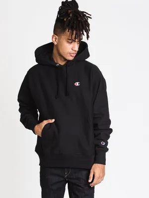 CHAMPION REV WEAVE PULL OVER HOODIE - BLACK CLEARANCE