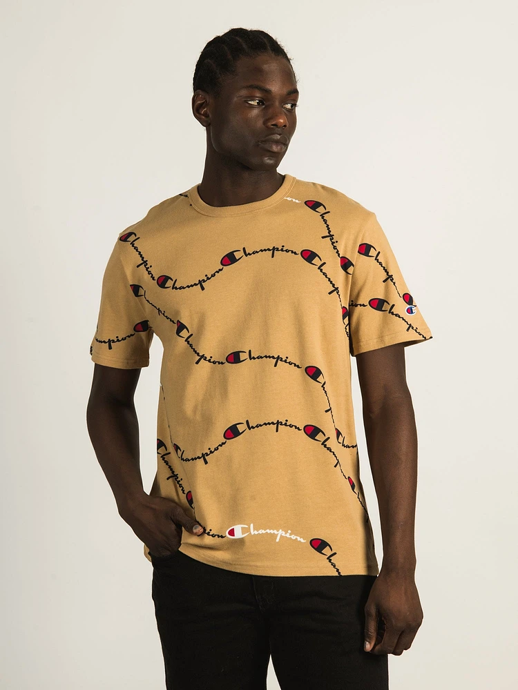 CHAMPION REVERSE WEAVE ALL OVER PRINT HERITAGE T-SHIRT - CLEARANCE