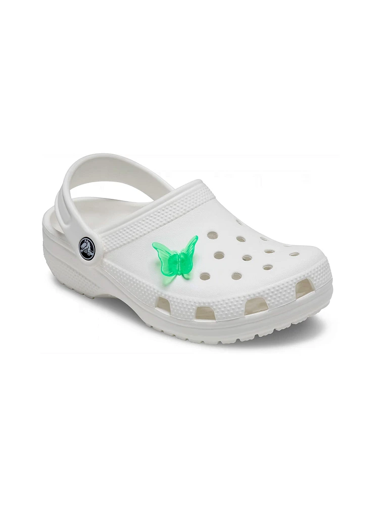CROCS JIBBITZ - GREEN BUTTERFLY CLIP - CLEARANCE