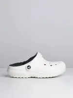 WOMENS CROCS CLASSIC LINED CLOG - WHITE/GREY