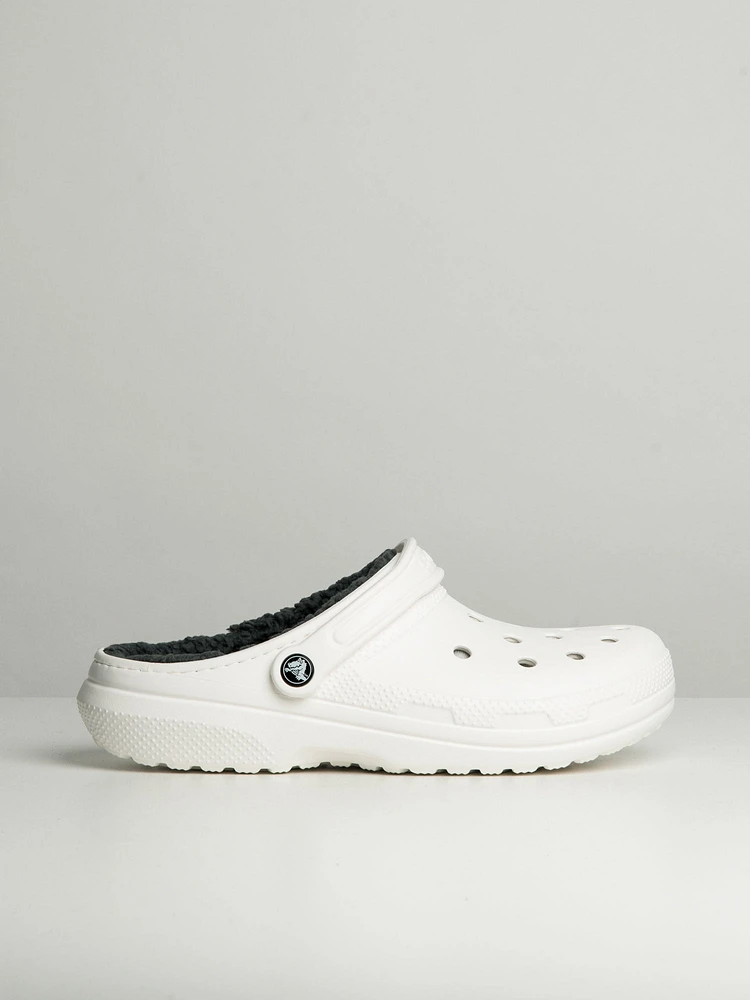 MENS CROCS CLASSIC LINED CLOG - WHITE/GREY