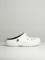 MENS CROCS CLASSIC LINED CLOG - WHITE/GREY