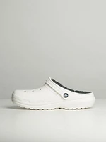MENS CROCS CLASSIC LINED CLOG - WHITE/GREY