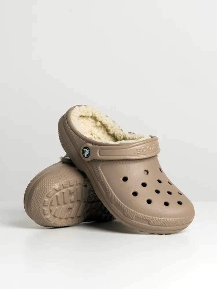 WOMENS CROCS CLASSIC LINED CLOG - MUSHROOM