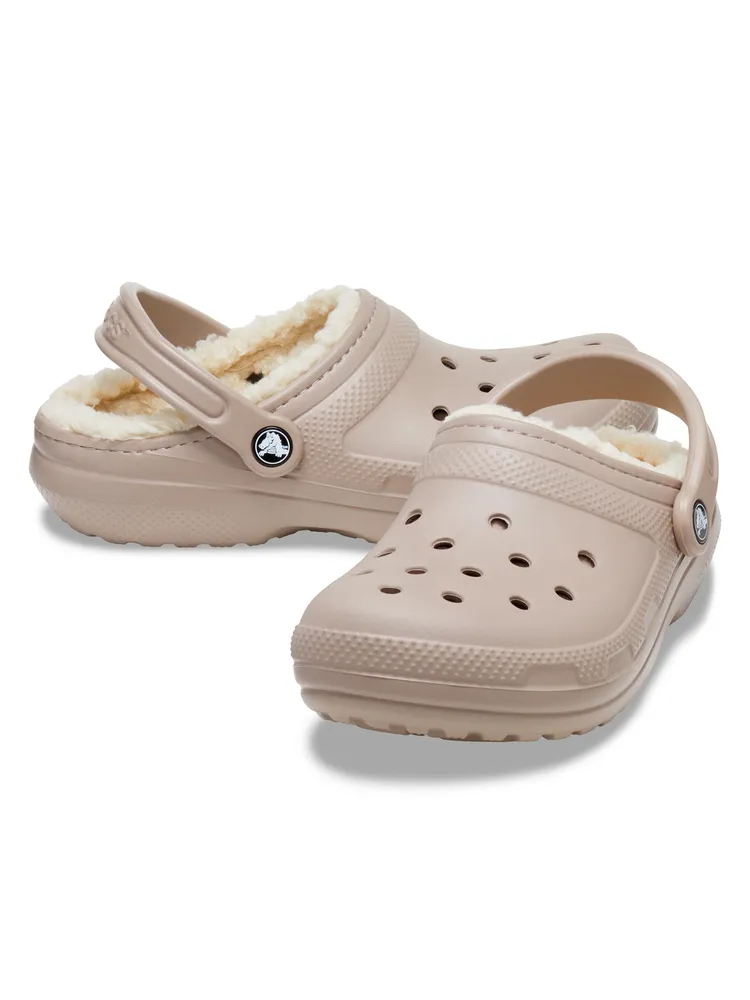 WOMENS CROCS CLASSIC LINED CLOG - MUSHROOM