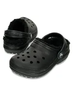 CROCS KIDS CLASSIC LINED CLOG - BLACK