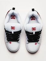 MENS DC SHOES COURT GRAFFIK SNEAKER - WHITE/RED