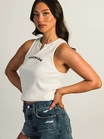 DICKIES V-NECK TANK TOP - EGRET