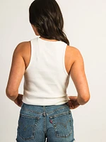 DICKIES V-NECK TANK TOP - EGRET