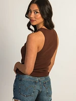 DICKIES V-NECK TANK TOP - CAPPUCCINO