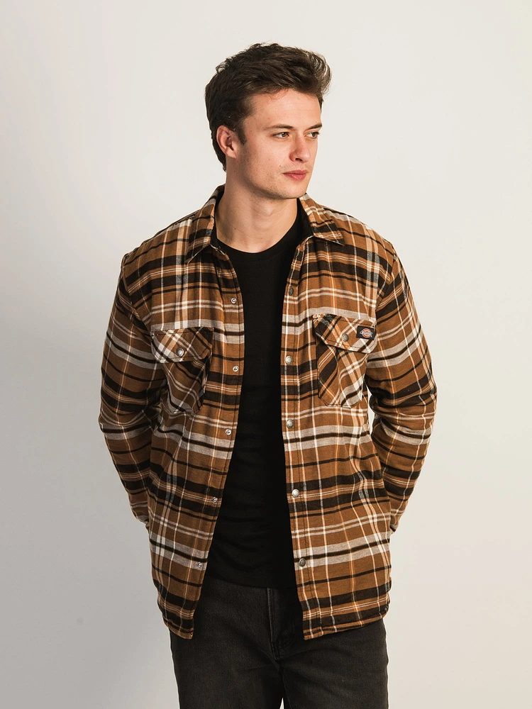 DICKIES SHERPA LINED FLANNEL SHIRT JACKET