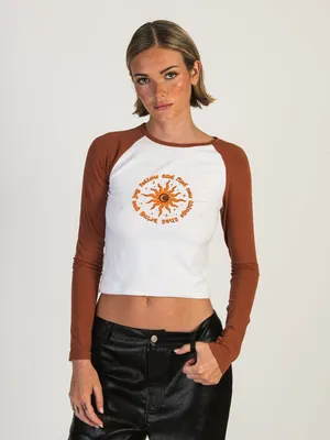 DAISY STREET LTD CONTRAST SLEEVE RAGLAN TOP - CLEARANCE