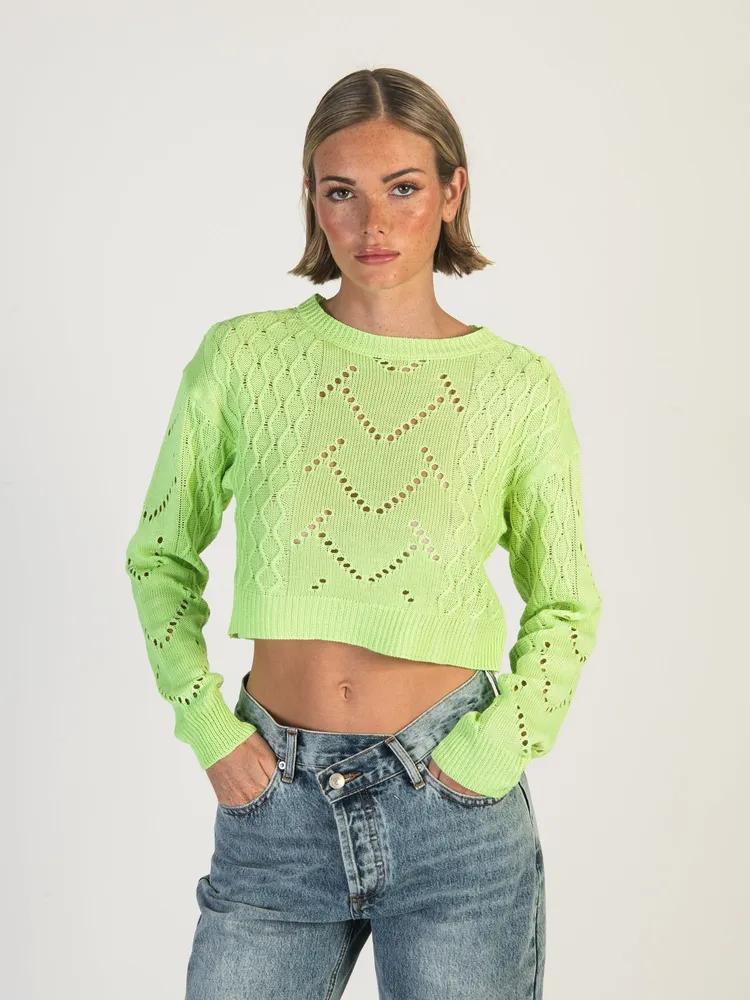 DAISY STREET LTD CROCHET KNIT BOXY JUMPER - CLEARANCE