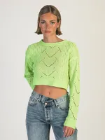 DAISY STREET LTD CROCHET KNIT BOXY JUMPER - CLEARANCE