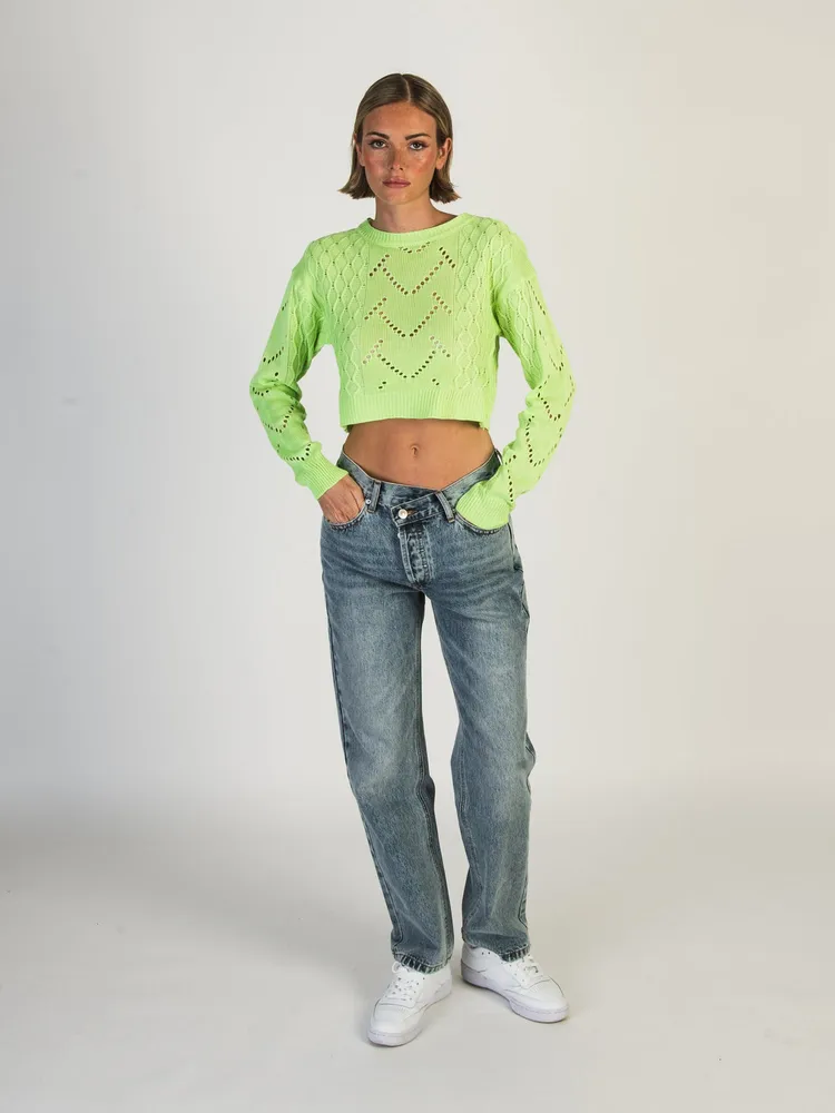 DAISY STREET LTD CROCHET KNIT BOXY JUMPER - CLEARANCE