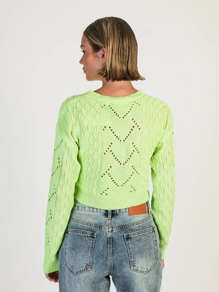 DAISY STREET LTD CROCHET KNIT BOXY JUMPER - CLEARANCE