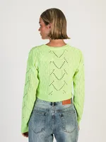 DAISY STREET LTD CROCHET KNIT BOXY JUMPER - CLEARANCE