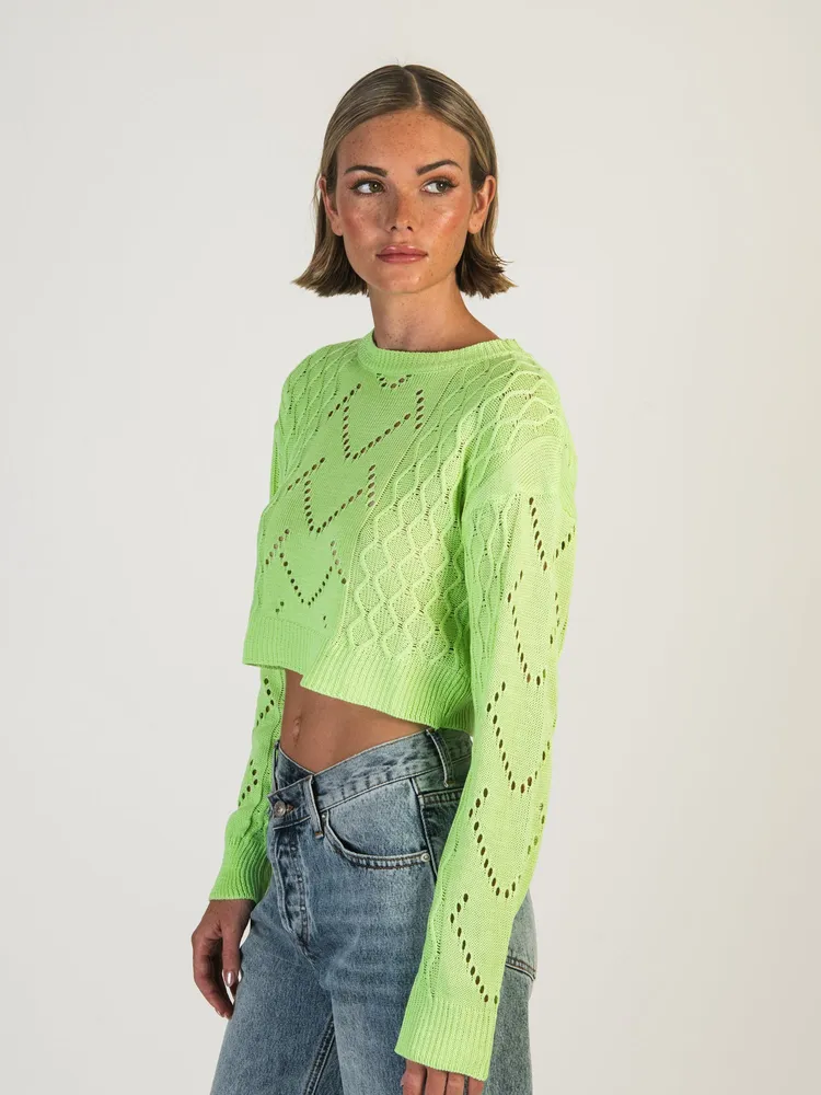 DAISY STREET LTD CROCHET KNIT BOXY JUMPER - CLEARANCE