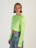 DAISY STREET LTD CROCHET KNIT BOXY JUMPER - CLEARANCE