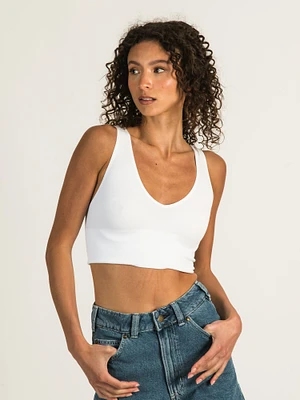 DYNAMIC DEEP V CROP RIBBED BRALETTE