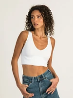 DYNAMIC DEEP V CROP RIBBED BRALETTE