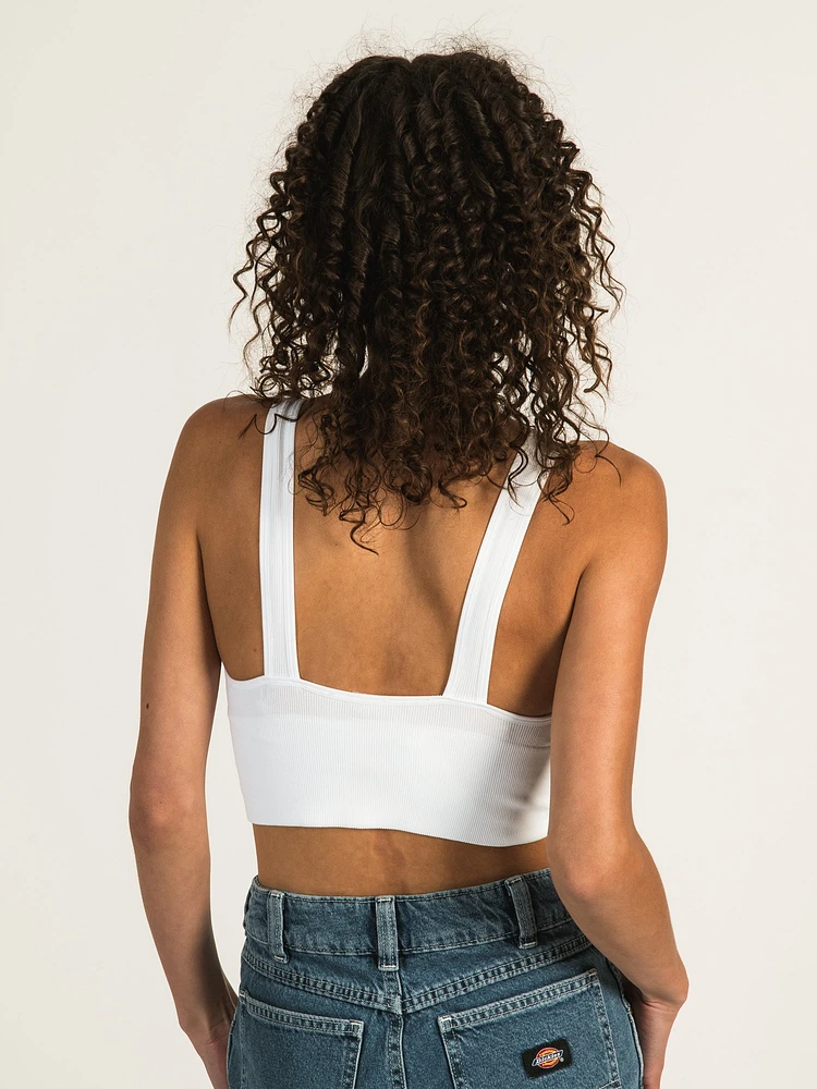 DYNAMIC DEEP V CROP RIBBED BRALETTE