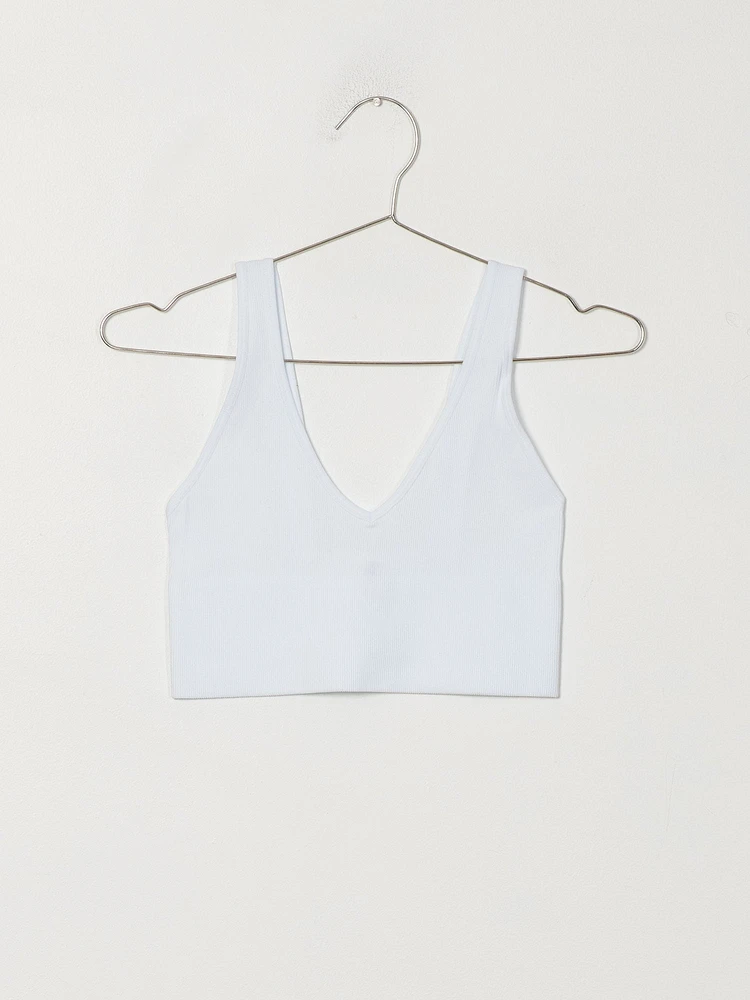 DYNAMIC DEEP V CROP RIBBED BRALETTE