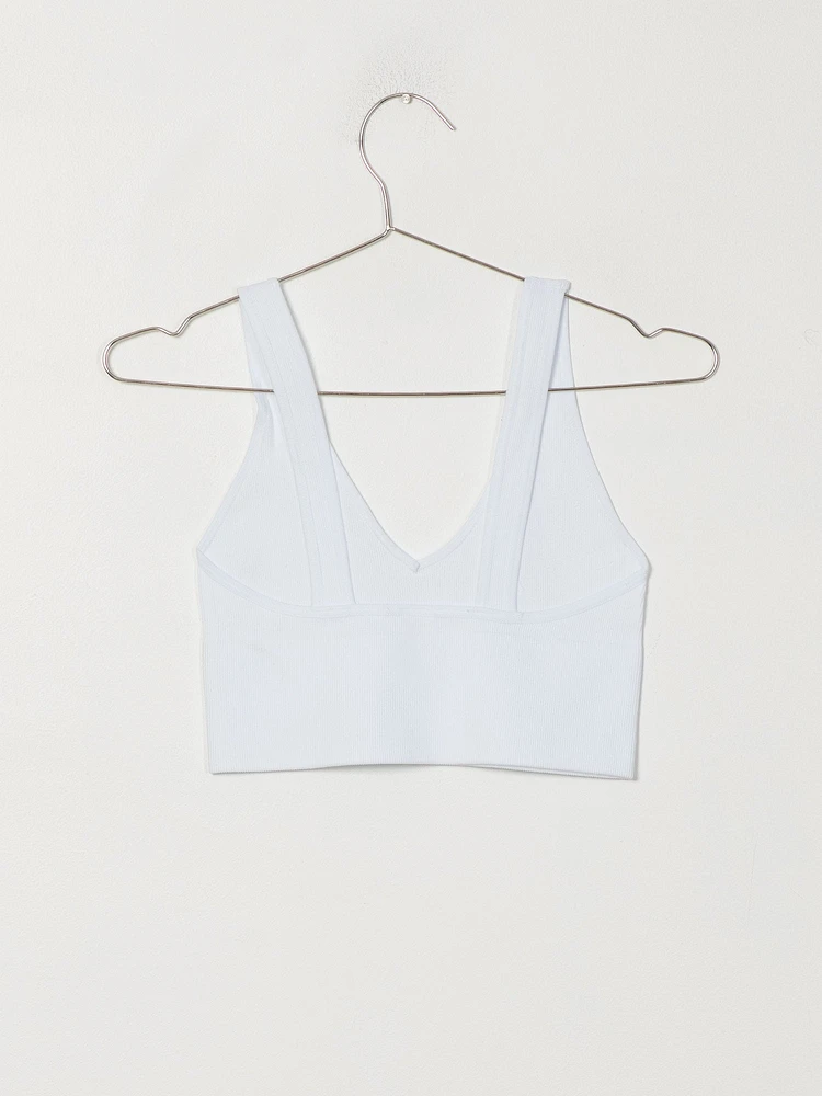 DYNAMIC DEEP V CROP RIBBED BRALETTE