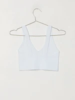 DYNAMIC DEEP V CROP RIBBED BRALETTE