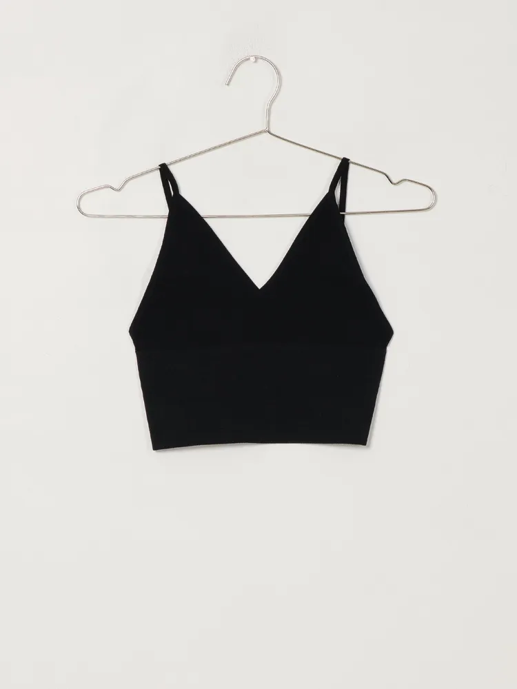 DÉBARDEUR SKINNY V POUR FEMMES - NOIR