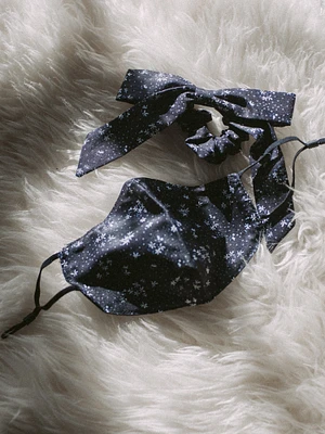 MASQUE ET NŒUD FLORAL - NOIR