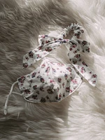 FREE PEOPLE MASK & BOW FLORAL PACK - IVORY - CLEARANCE
