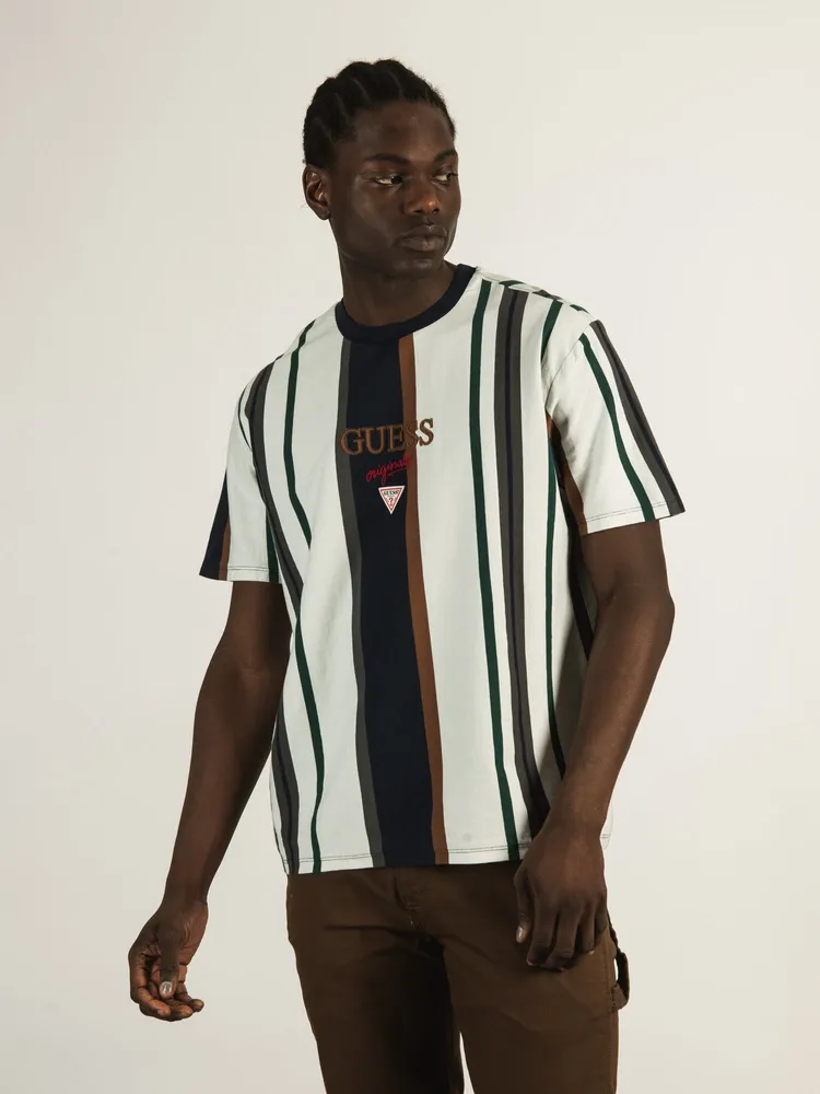 GUESS GO BRANDT STRIPE T-SHIRT - CLEARANCE