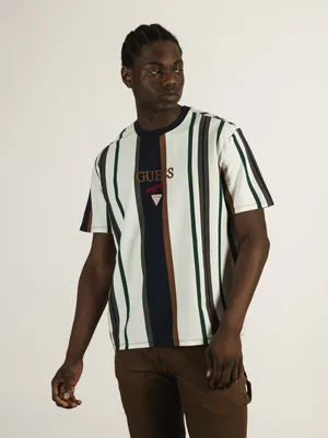 GUESS GO BRANDT STRIPE T-SHIRT - CLEARANCE