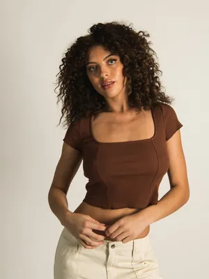 T-SHIRT HARLOW À ENCOLURE CARRÉE - DÉSTOCKAGE