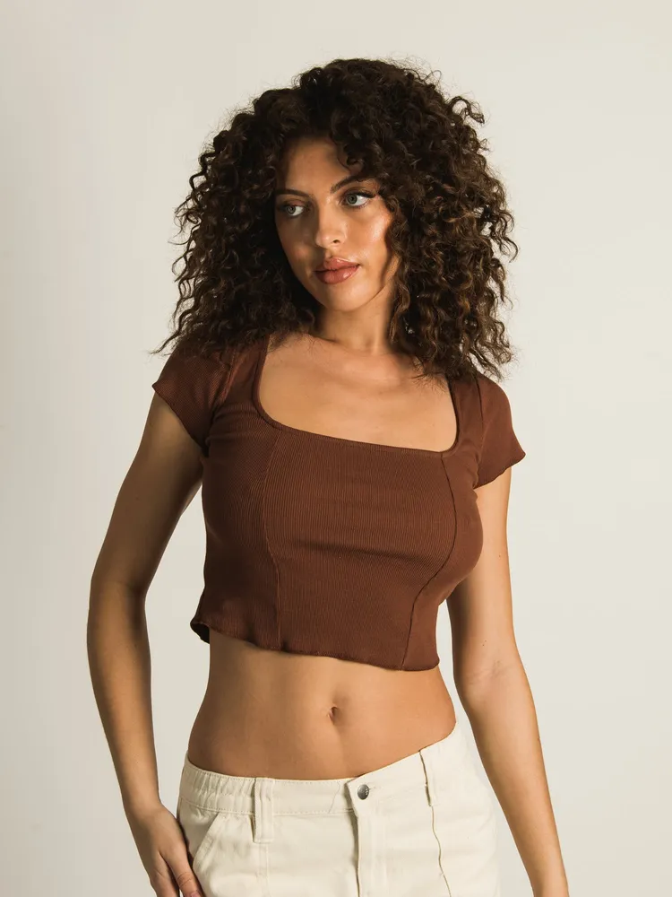 HARLOW SQUARE NECK T-SHIRT - CLEARANCE