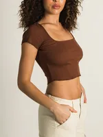 HARLOW SQUARE NECK T-SHIRT - CLEARANCE