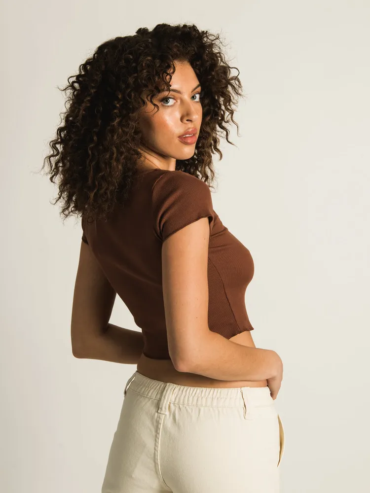 HARLOW SQUARE NECK T-SHIRT - CLEARANCE