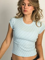 HARLOW DITSY RIBBED BABY TEE