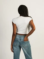HARLOW ESSENTIAL RIBBED MELANGE BABY TEE