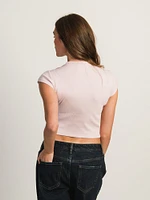 HARLOW ESSENTIAL RIBBED BABY TEE - LIGHT PINK