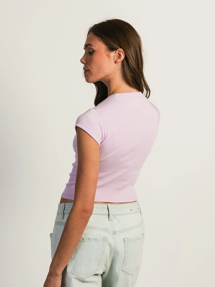 HARLOW ESSENTIAL RIBBED BABY TEE - PURPLE