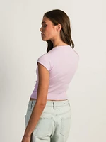 HARLOW ESSENTIAL RIBBED BABY TEE - PURPLE