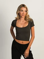 TEE-SHIRT SANS COUTURE À COL ROULÉ - ANTHRACITE