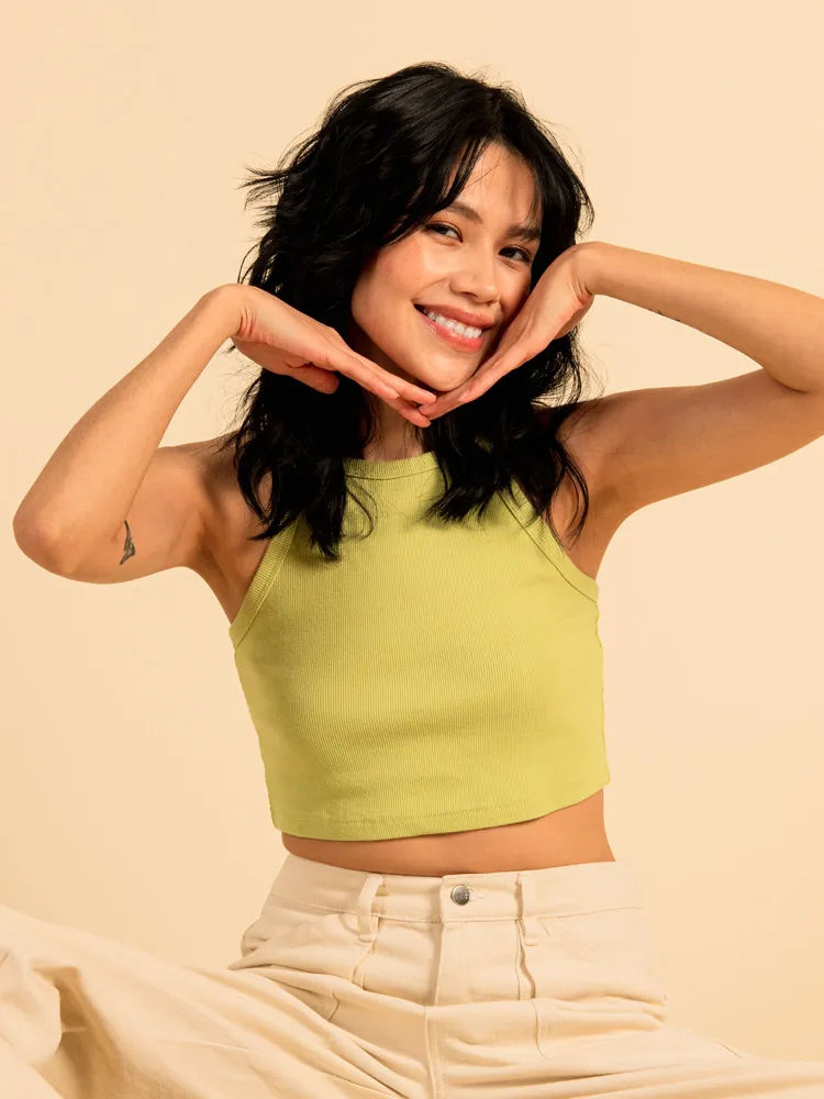 HARLOW HIGH NECK RACERBACK TANK TOP - CLEARANCE