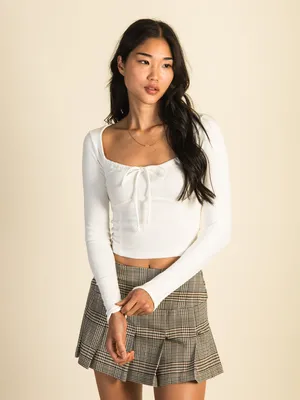 HARLOW MAE LONG SLEEVE TEE - CREAM CLEARANCE
