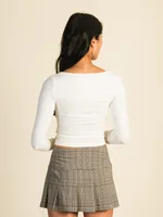 HARLOW MAE LONG SLEEVE TEE - CREAM CLEARANCE